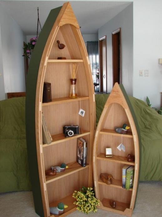 Free access Wooden boat bookshelf | perahu kayu