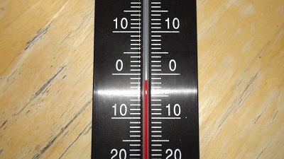 今日の女川　朝6時の気温　－１℃