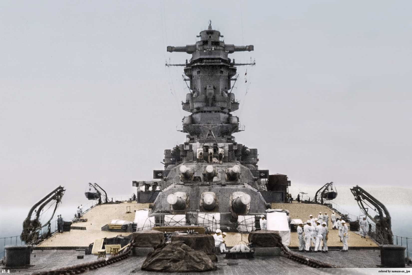 大日本帝国海軍大和型戦艦”武蔵” 1942年 艦船写真 着色ライブラリ