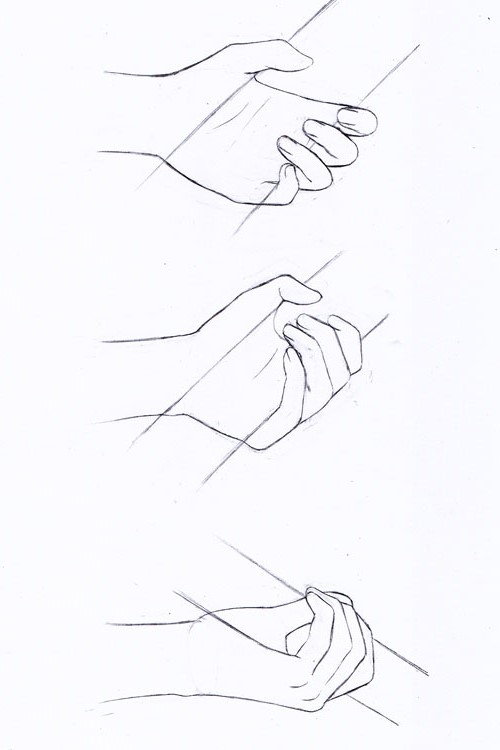 お絵描き練習記録 手足の描き方 その5 棒を握る手の練習