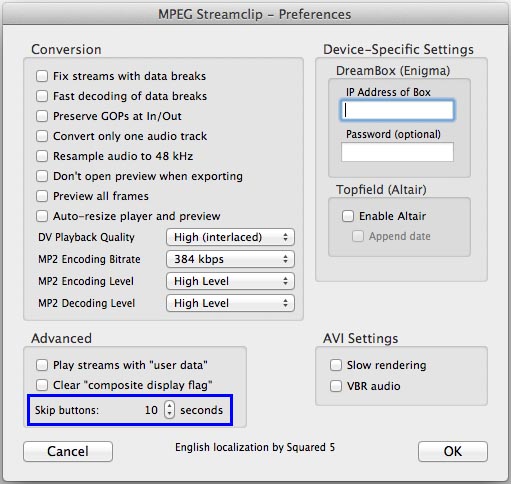 MPEG Streamclip Preferences