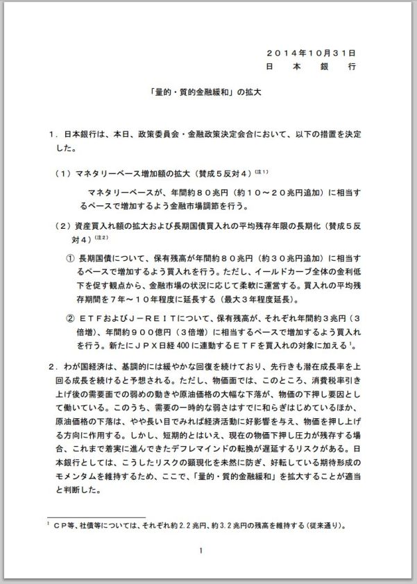 日銀_金融政策決定会合_20141031_1