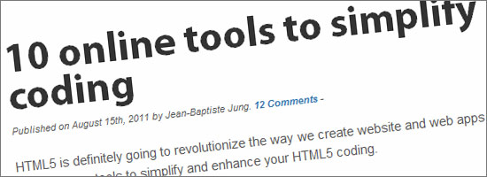 HTML5コーディングを簡単にする10のオンラインツール