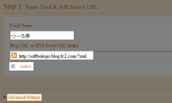 Name Feed & Add Source URL