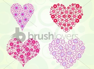 Free Hearts of Today Brushes